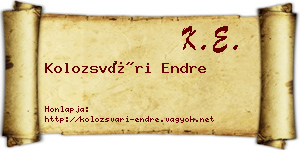 Kolozsvári Endre névjegykártya