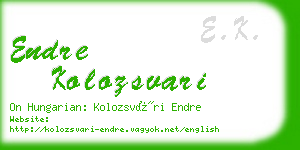 endre kolozsvari business card